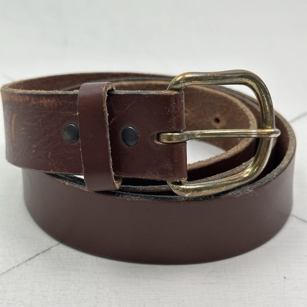 Levi's Oil Harness Leather Work Belt Men 44 Vintage Dark Brown Made in USA 42 46